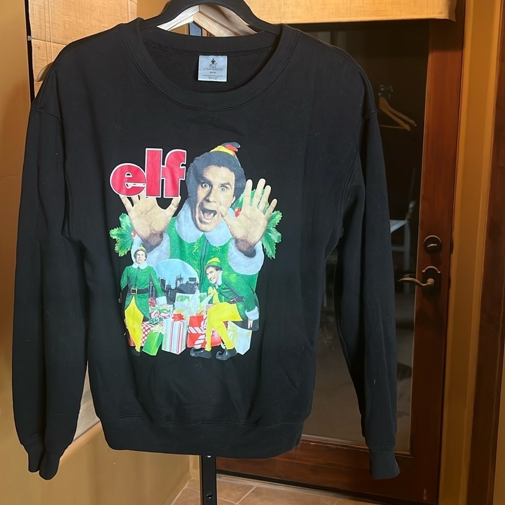 Vintage 2000 Elf New Line Productions Black Sweatshirt Size Small